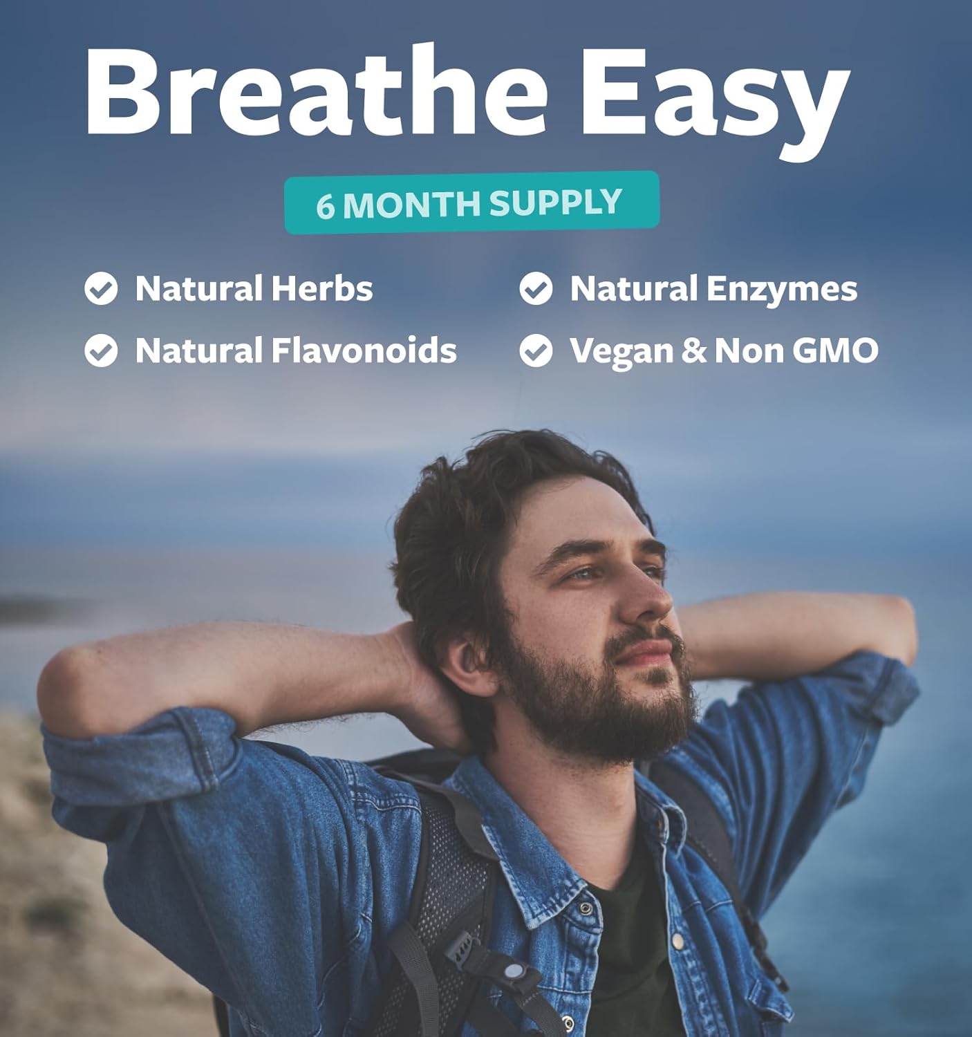 Respiratory Lung Health Supplement - Clear Airways and Lung Detox Support - Vegan Herbal Formula for Healthy Lungs (6 Months)