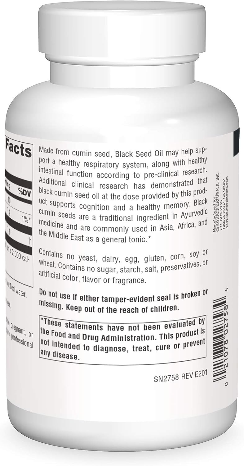 Respiratory Support with Source Naturals Black Cumin Seed Oil - 240 Softgels