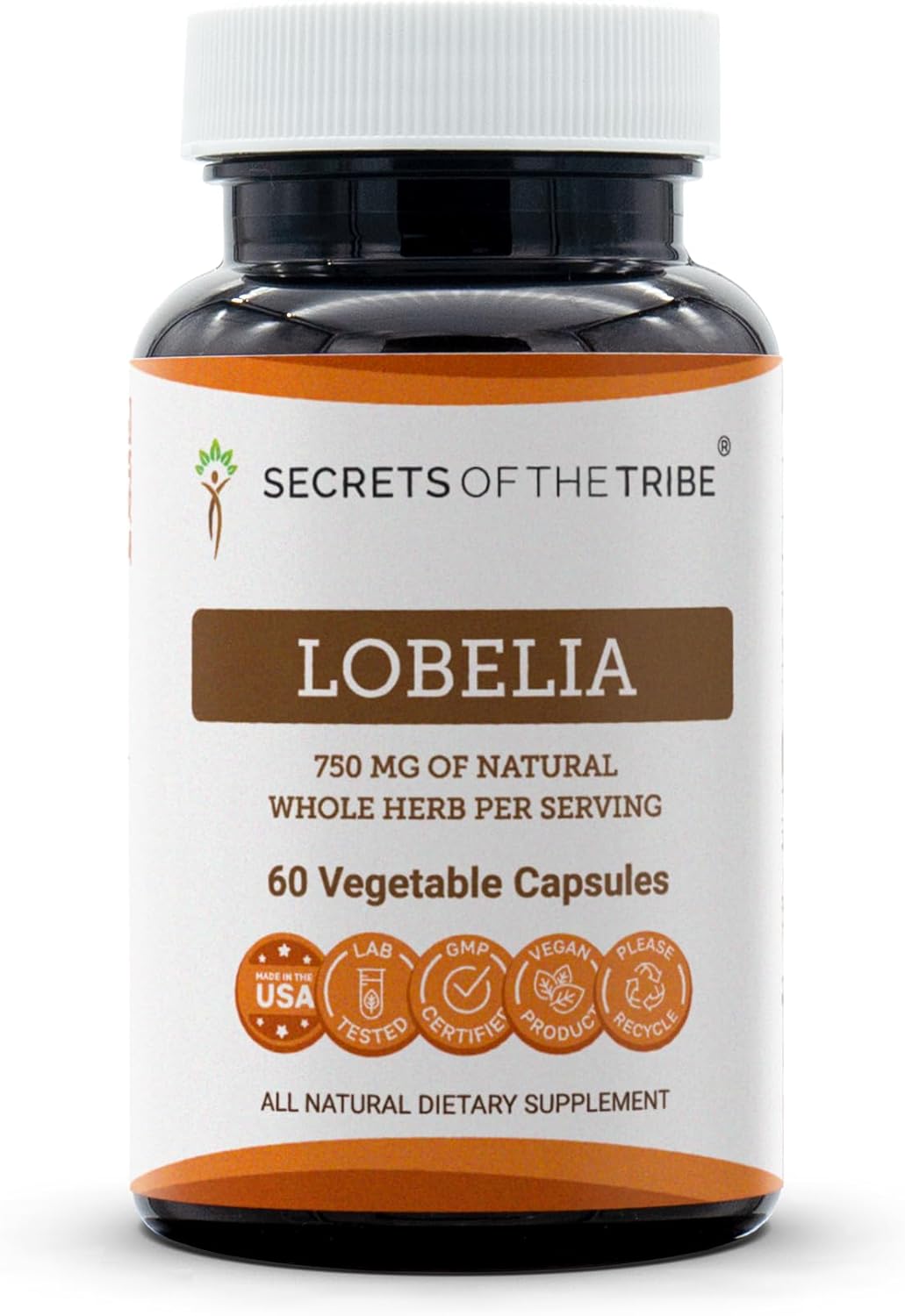 Responsibly Farmed Lobelia Inflata Dried Herb Capsules - 750mg (60 Count) by Secrets of the Tribe