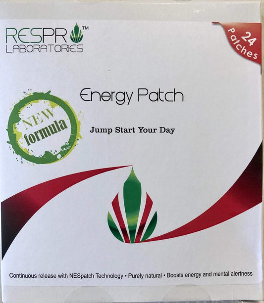 Respro Labs Energy Patch with B12, Guarana, and Black Pepper - 24 Patches for Continuous Release