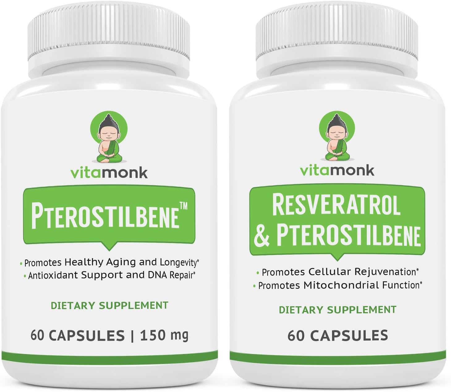Resveratrol and Pterostilbene Power Pack for Longevity by VitaMonk
