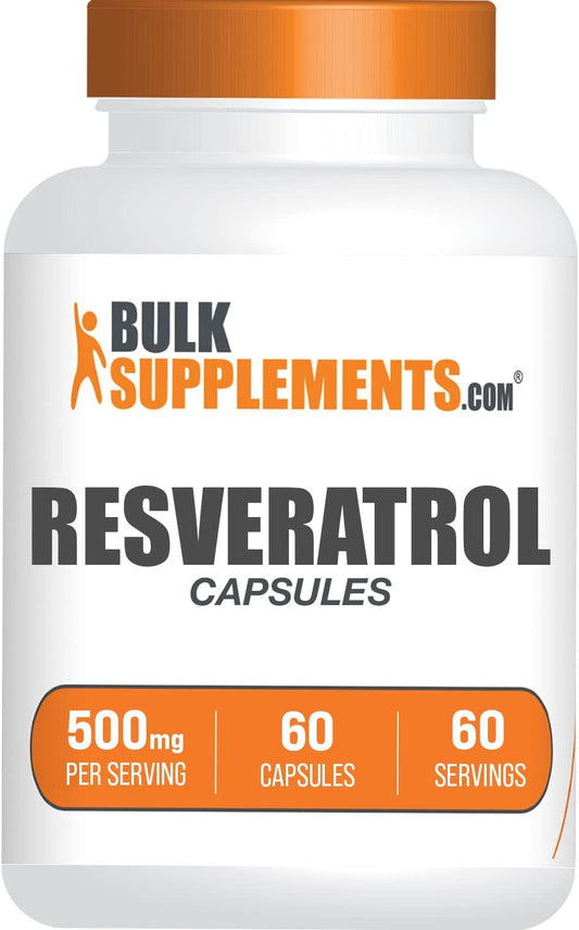 Resveratrol Antioxidant Capsules - 500mg Polygonum Cuspidatum Supplement - 60 Pills, 1 Capsule/Serving - BulkSupplements - BoostGo Australia
