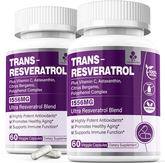 Resveratrol Capsules 2-Pack by Safgumjel - Antioxidant Supplement for Health and Wellness