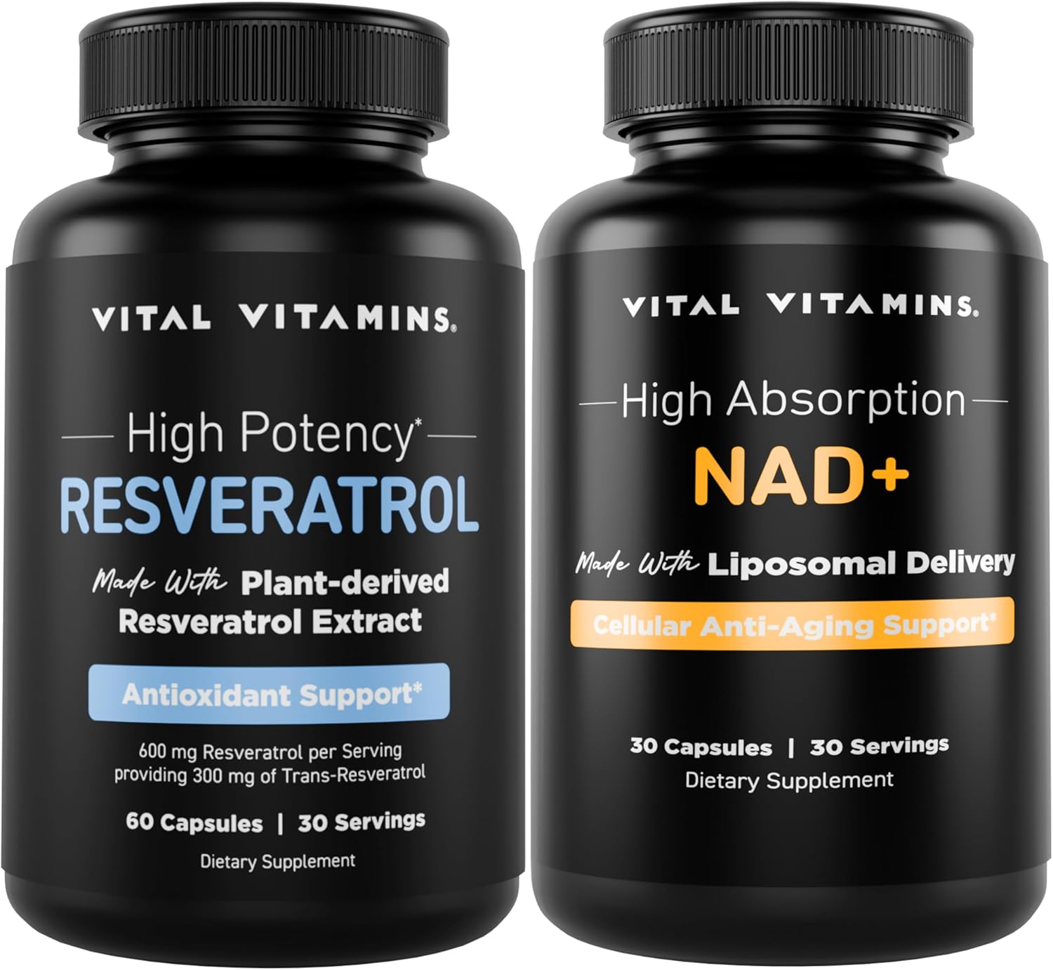 Resveratrol Capsules with NAD+ for Vital Vitamin Support