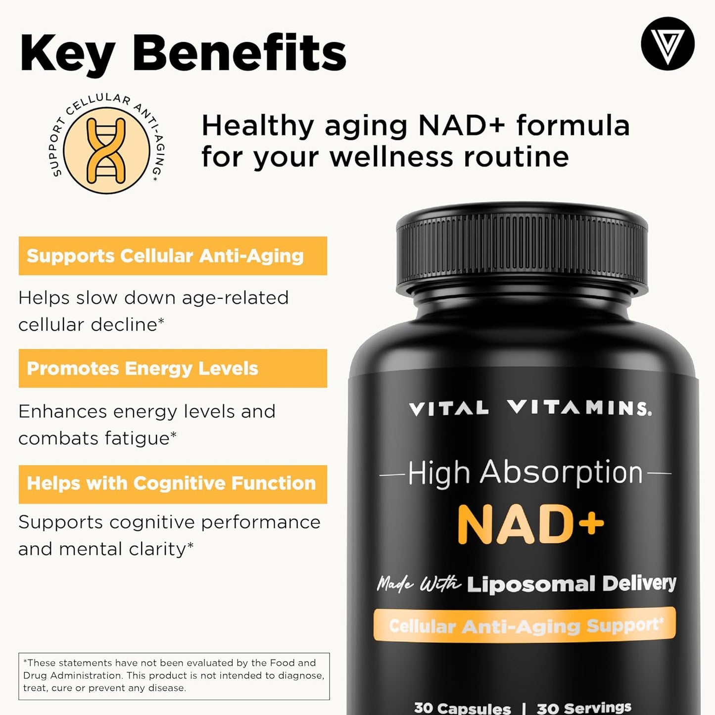 Resveratrol Capsules with NAD+ for Vital Vitamin Support