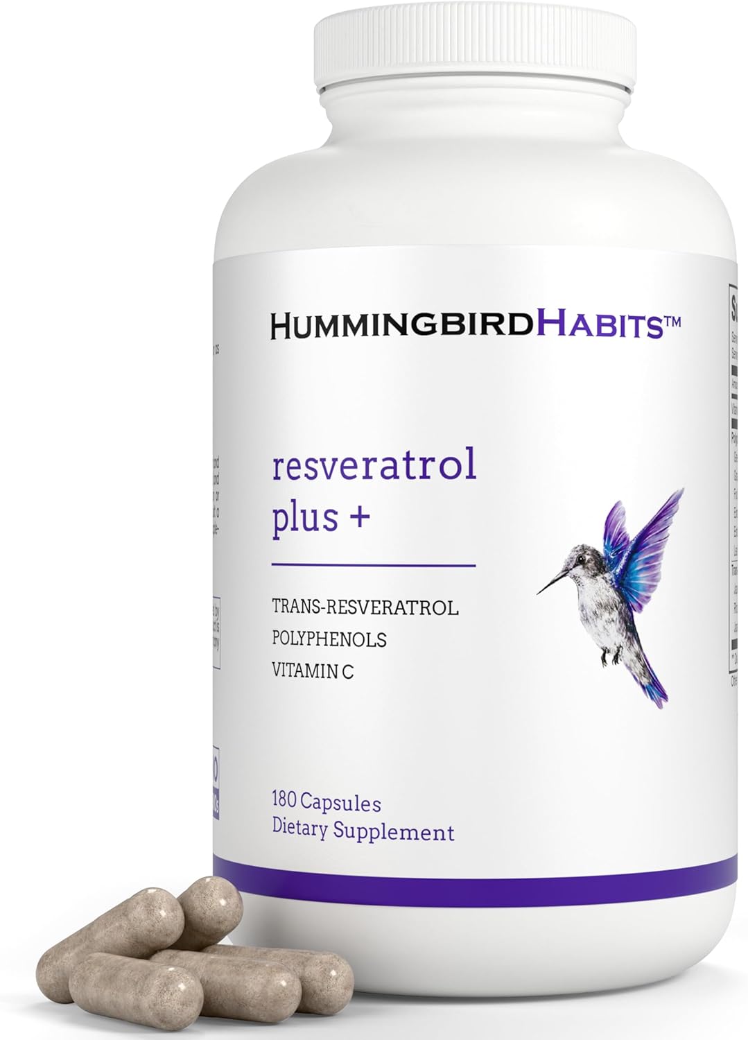 Resveratrol Plus+ 1450mg Supplement with Vitamin C & Polyphenol Complex - Antioxidant Immune Support - 180 Vegan Capsules