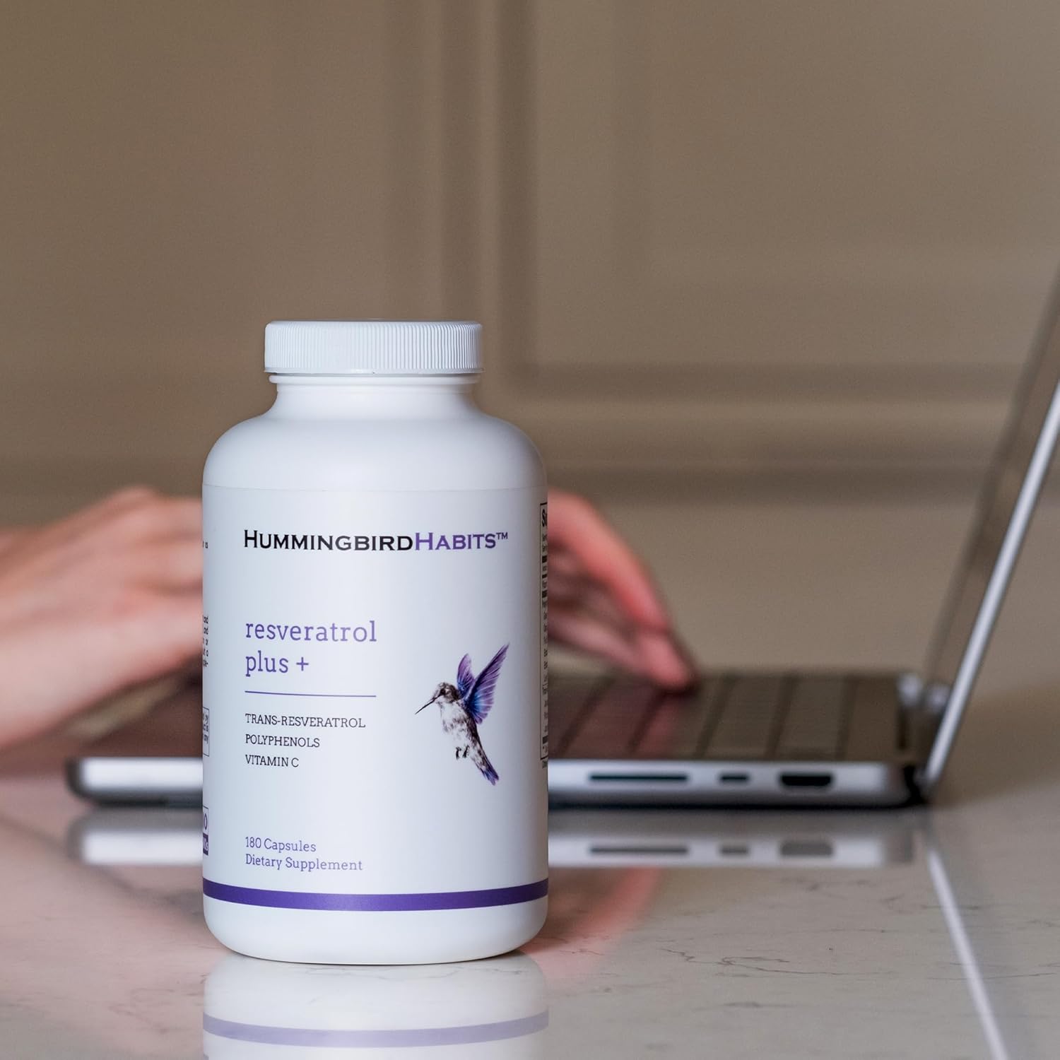 Resveratrol Plus+ 1450mg Supplement with Vitamin C & Polyphenol Complex - Antioxidant Immune Support - 180 Vegan Capsules