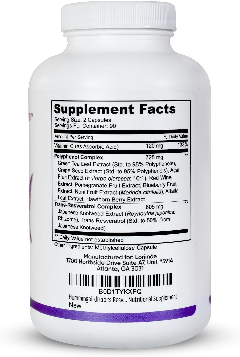 Resveratrol Plus+ 1450mg Supplement with Vitamin C & Polyphenol Complex - Antioxidant Immune Support - 180 Vegan Capsules