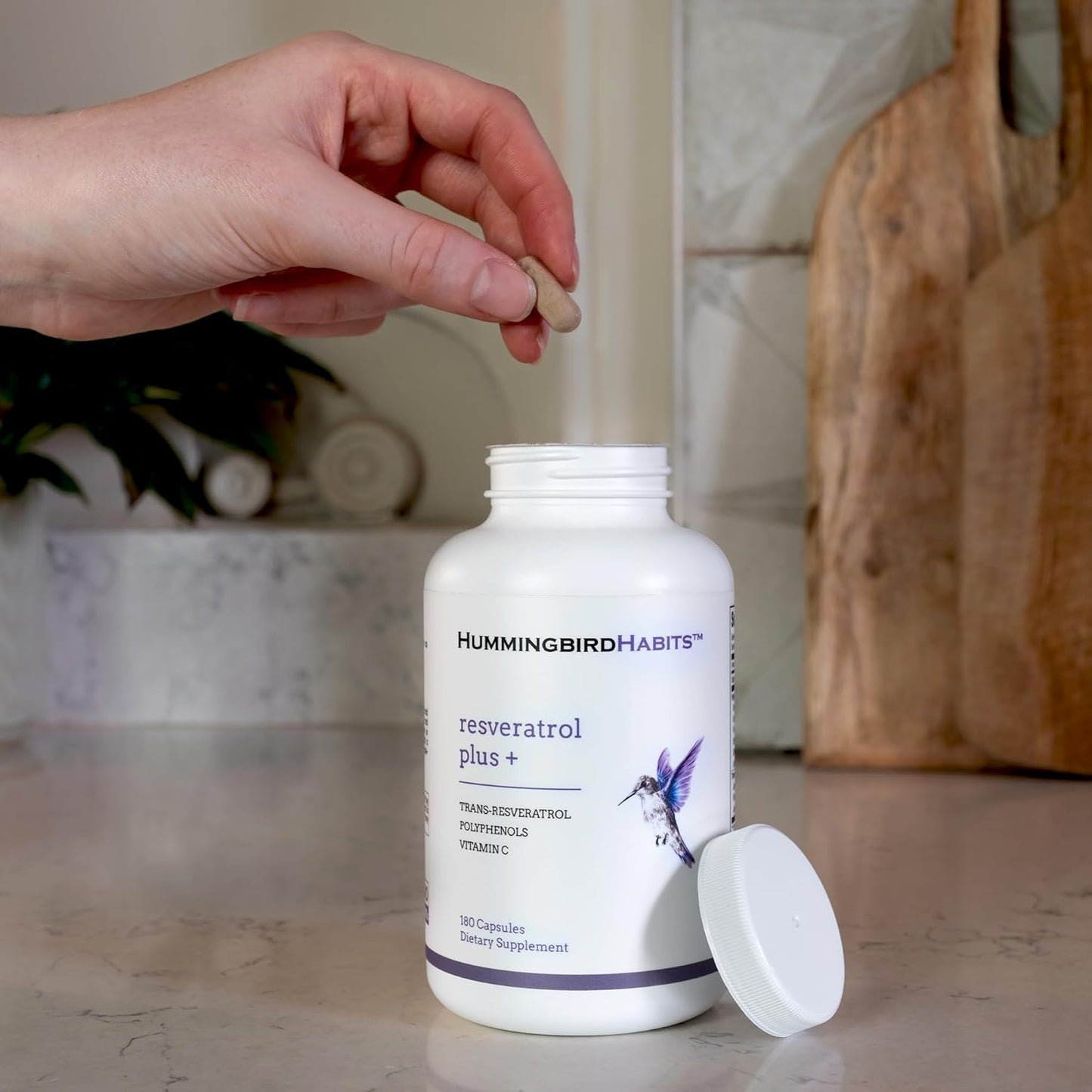 Resveratrol Plus+ 1450mg Supplement with Vitamin C & Polyphenol Complex - Antioxidant Immune Support - 180 Vegan Capsules