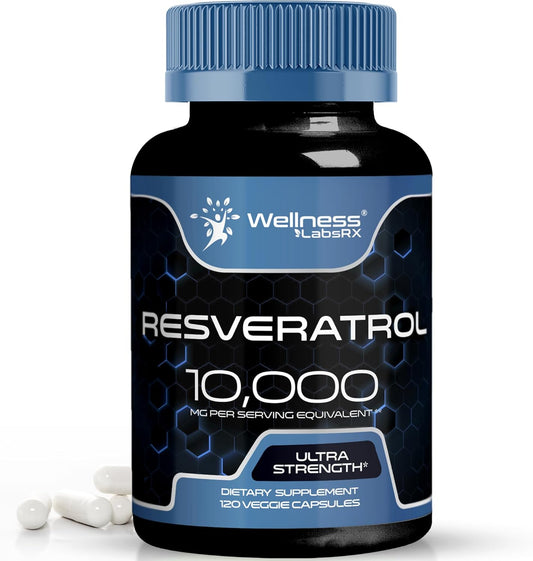 Resveratrol Supplement for Healthy Aging & Heart Health - 1000mg Capsules with Trans Resveratrol from Polygonum Root - Vegan & Keto-Friendly