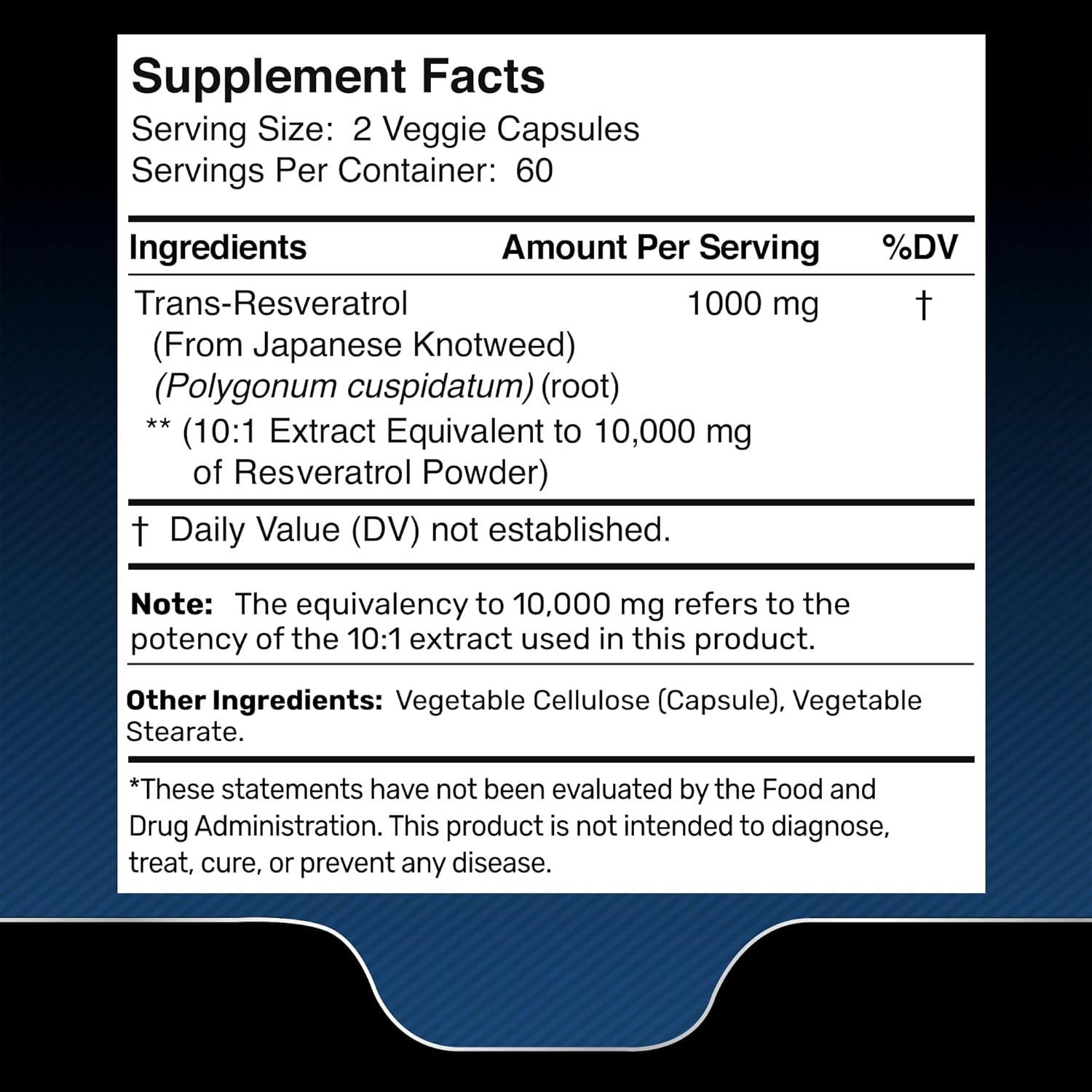 Resveratrol Supplement for Healthy Aging & Heart Health - 1000mg Capsules with Trans Resveratrol from Polygonum Root - Vegan & Keto-Friendly