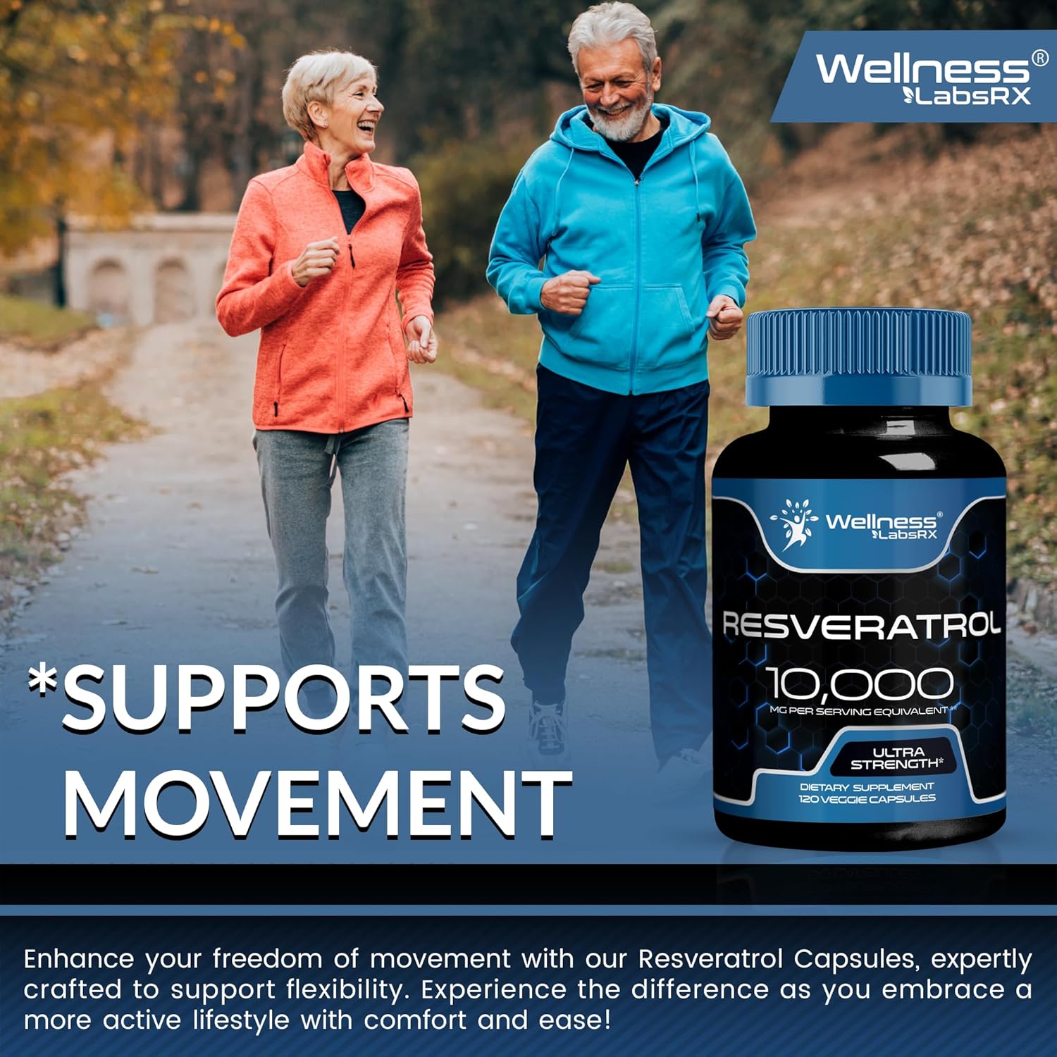 Resveratrol Supplement for Healthy Aging & Heart Health - 1000mg Capsules with Trans Resveratrol from Polygonum Root - Vegan & Keto-Friendly