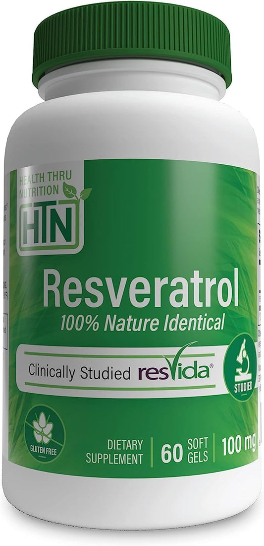 ResVida 100mg Trans-Resveratrol Capsules | Supports Healthy Aging and Metabolism | Gluten Free | 60 Count Pack