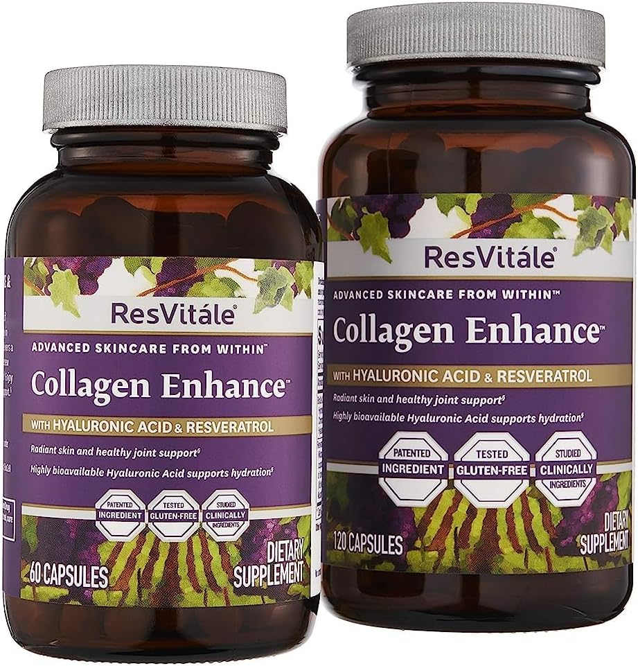ResVitale Collagen Enhance Beauty Supplement with Hyaluronic Acid and Resveratrol - 60 Capsules - BoostGo Australia