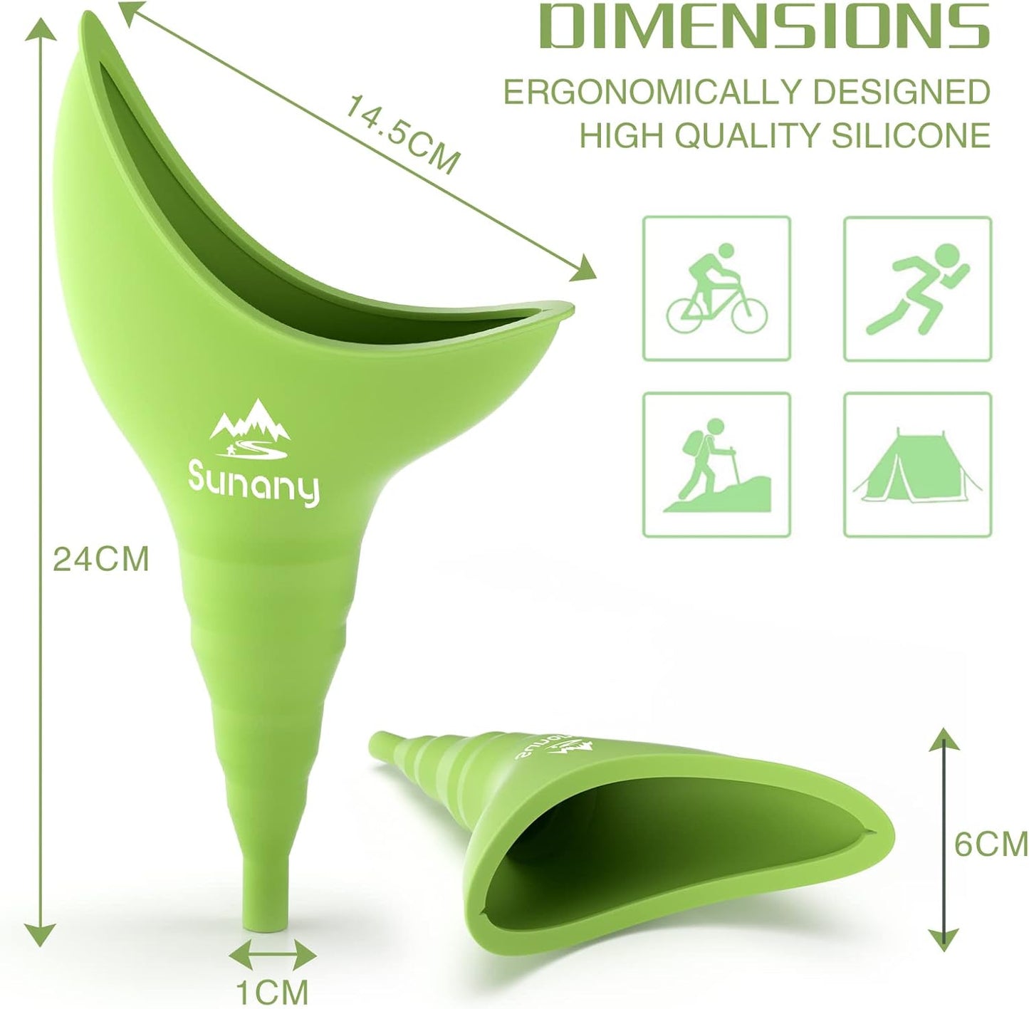 Reusable Female Urinal with Silicone Funnel - Portable Standing Urinal for Women, Ideal for Outdoor Activities, Camping, Travel