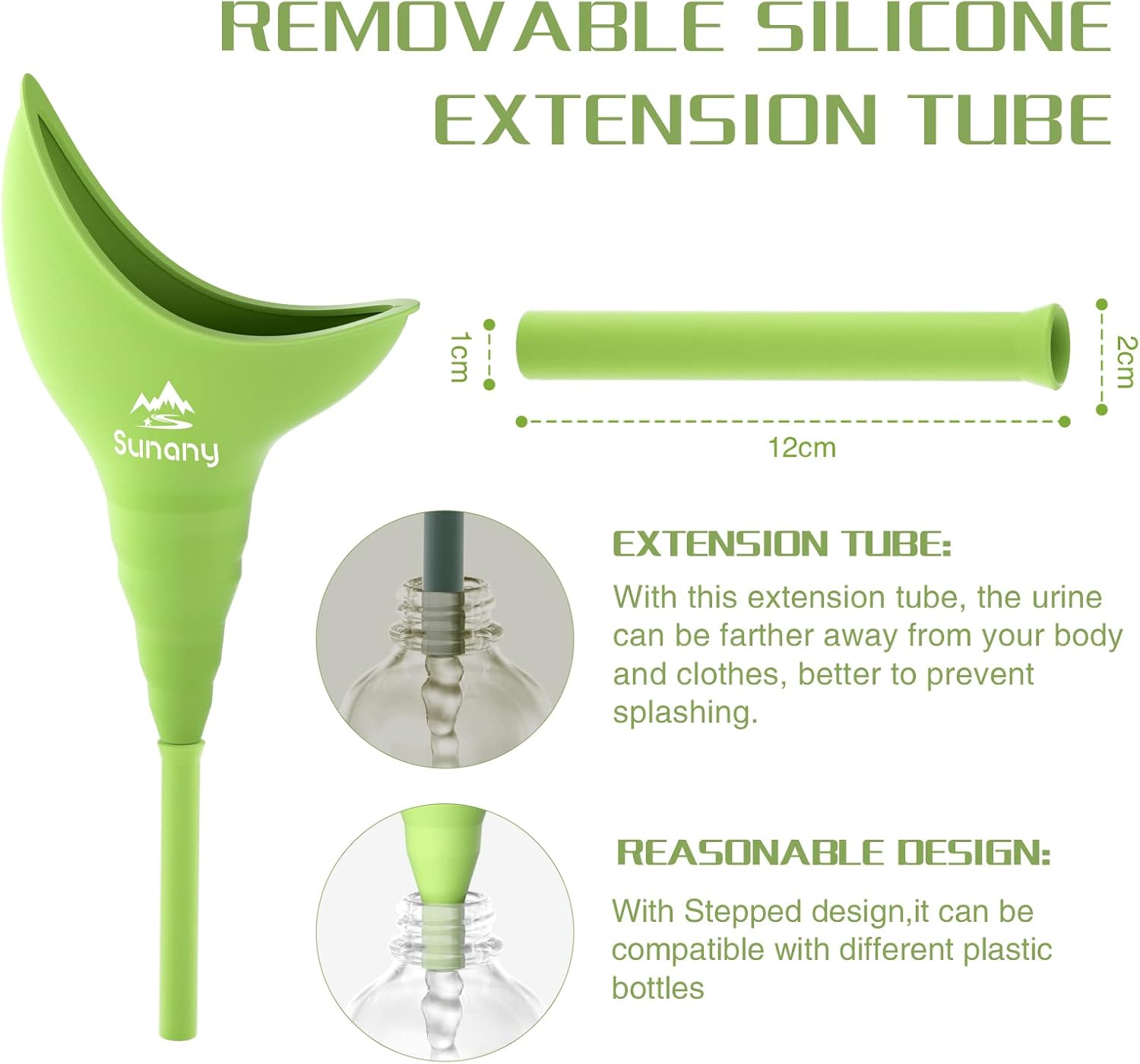 Reusable Female Urinal with Silicone Funnel - Portable Standing Urinal for Women, Ideal for Outdoor Activities, Camping, Travel