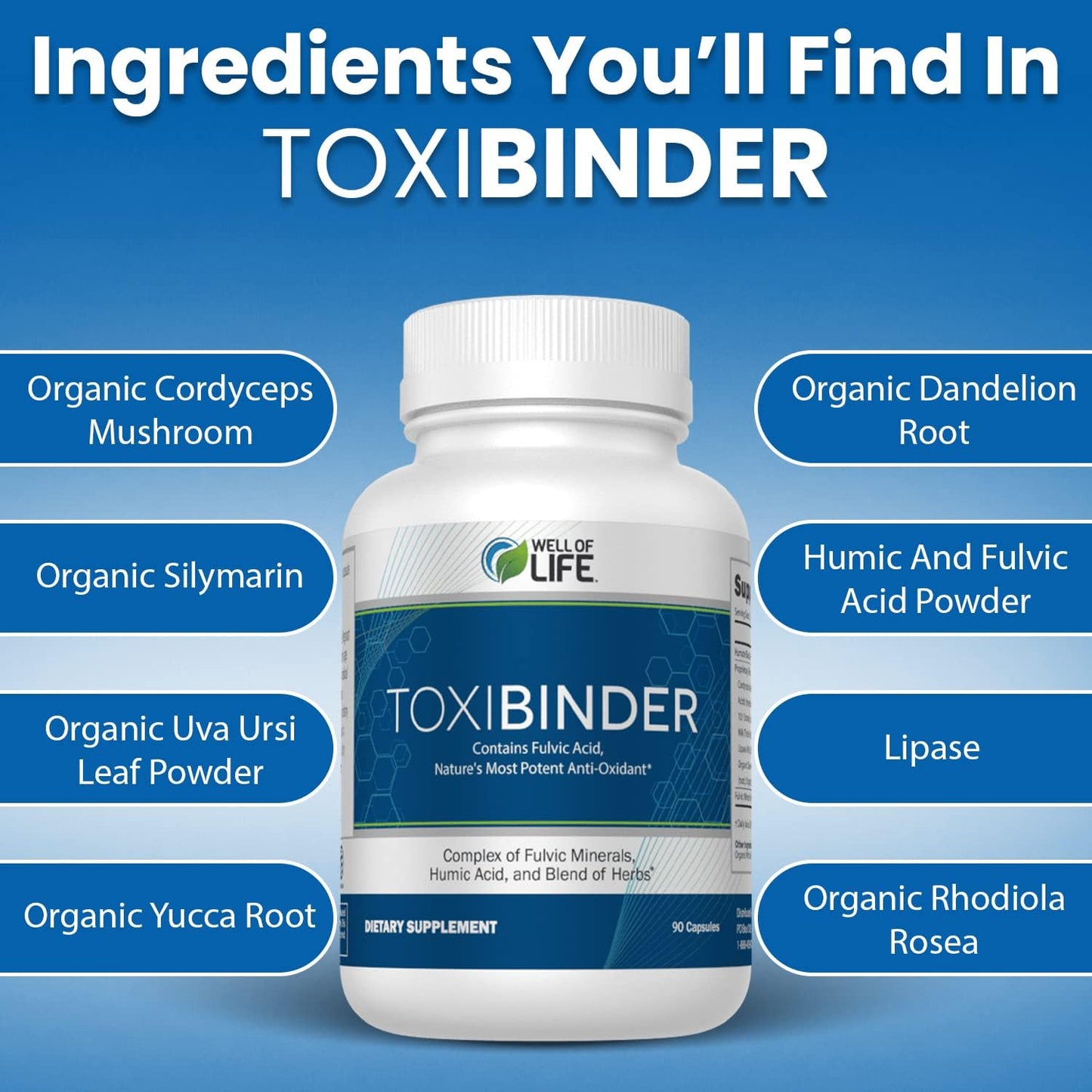 Revitalize Your Wellbeing with ToxiBinder Detox & Repair Complex - 90 Vegan Capsules - Non-GMO Blend of Humic & Fulvic Acids for Energy, Gut & Joint Health, Hydration, Nutrient Absorption