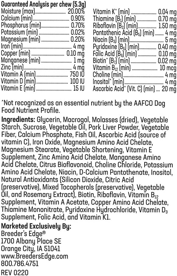 Revival Animal Health Breeder's Edge in Between for Her - Female Multivitamin for Medium/Large Dogs - 90 Count