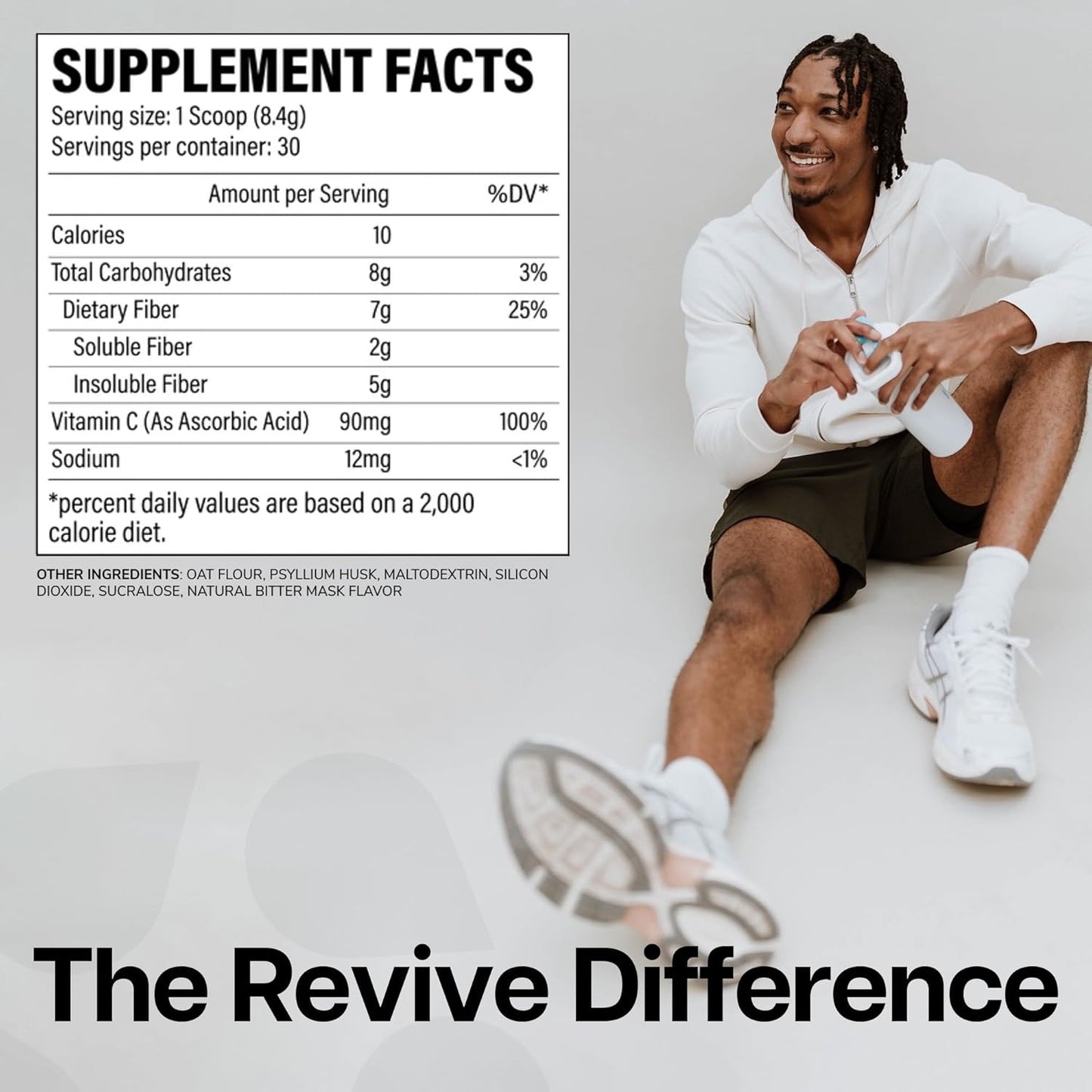 Revive MD Fiber: Digestive Health Supplement with Psyllium Husk and Oat Flour - 30 Servings