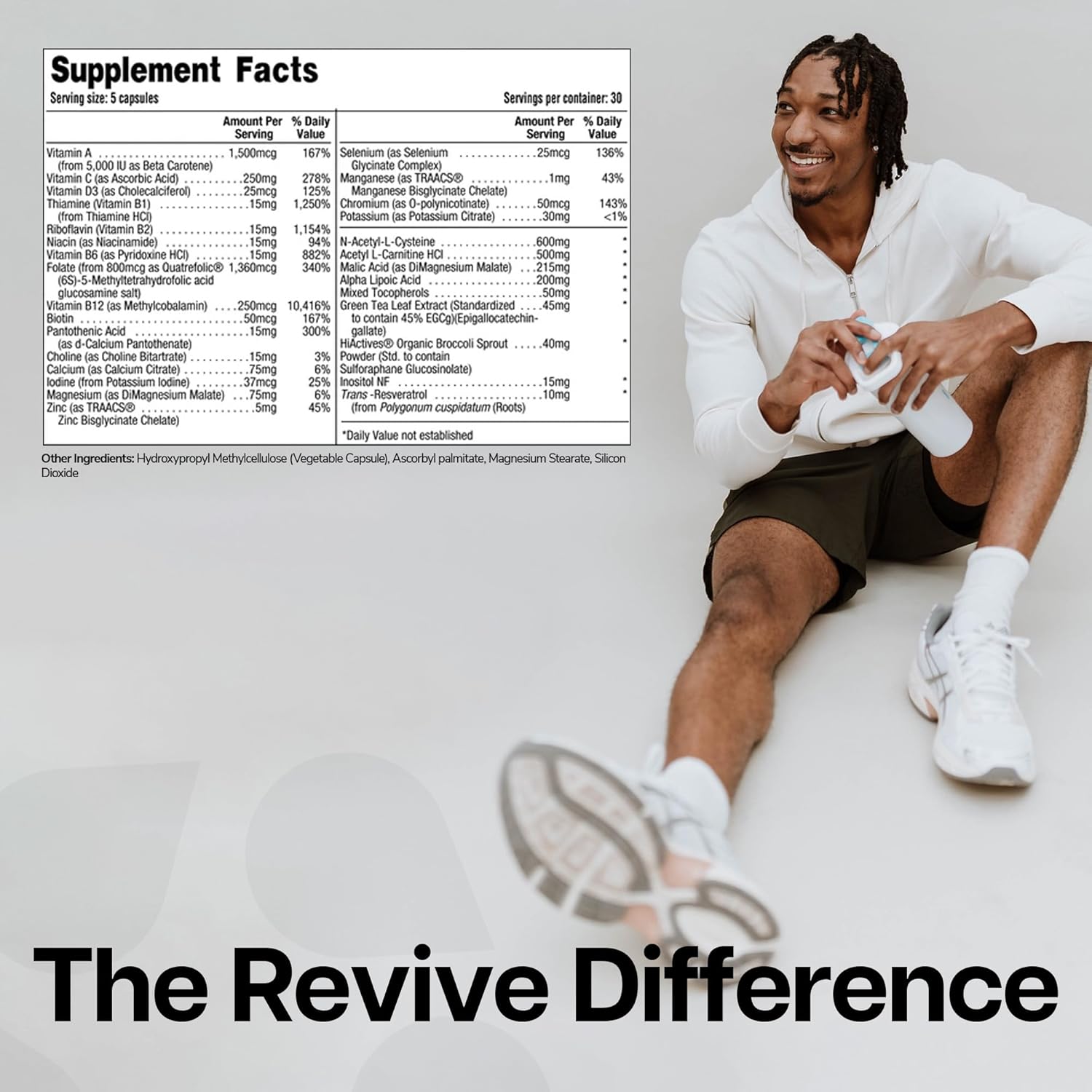 Revive MD Multi Vitamin Capsules - Boost Energy and Cellular Production for Men and Women - 60 Count