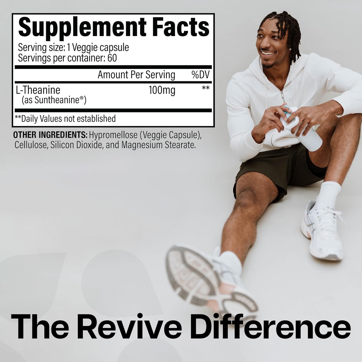 Revive MD Suntheanine L-Theanine Capsules - Boost Energy & Cognitive Function (60 Veg Caps)