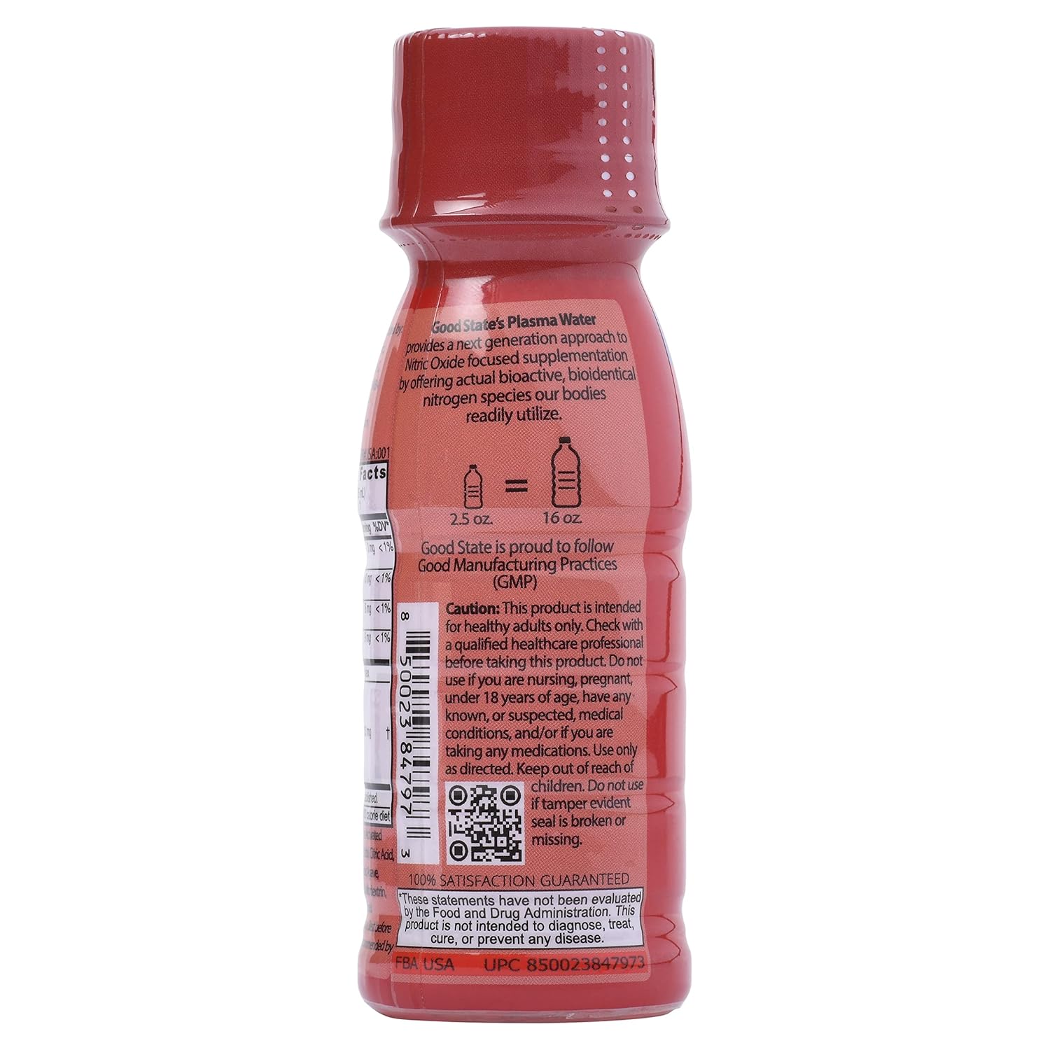 Revolutionary Ionic Plasma Water Shot for Energy and Endurance - Nitric Oxide Infused with Cold-Plasma Technology - Caffeine-Free Dietary Supplement - Lemon Flavor - 2.5 oz