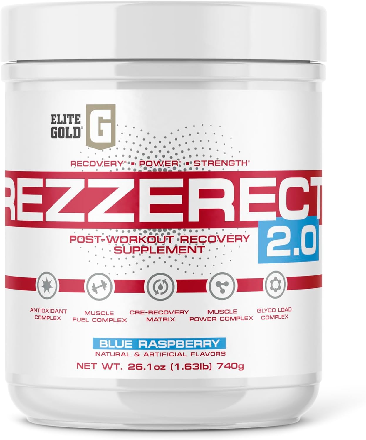 Rezzerect 2.0 Post Workout Supplement - Blue Raspberry Flavor for Complete Nutrition