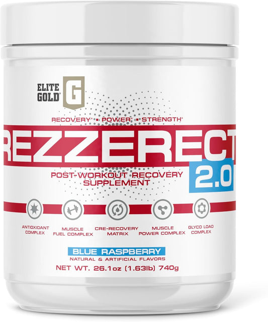 Rezzerect 2.0 Post Workout Supplement - Blue Raspberry Flavor for Complete Nutrition