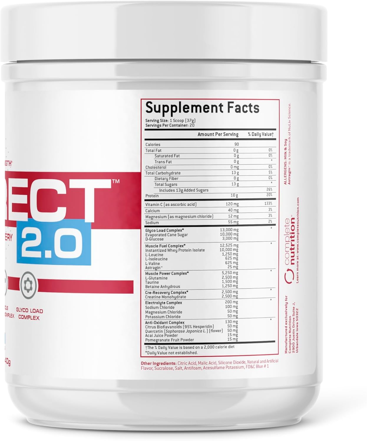 Rezzerect 2.0 Post Workout Supplement - Blue Raspberry Flavor for Complete Nutrition