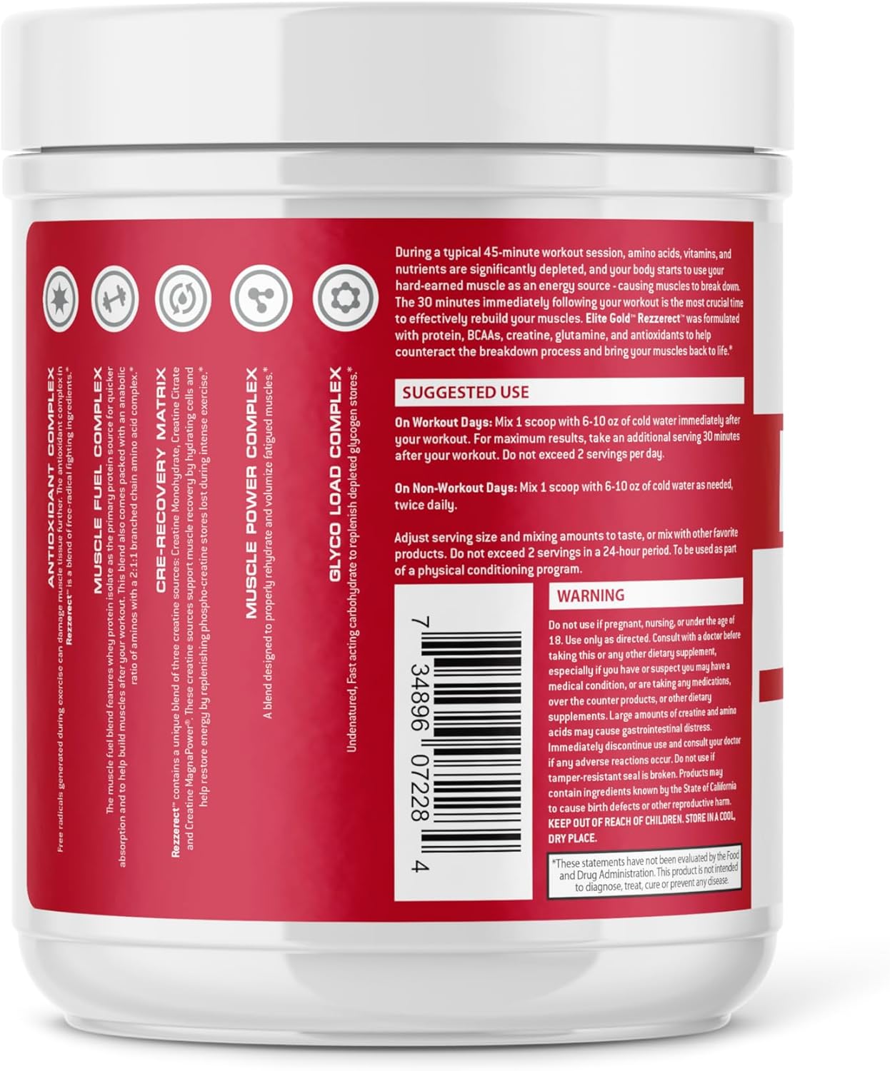 Rezzerect 2.0 Post Workout Supplement - Blue Raspberry Flavor for Complete Nutrition