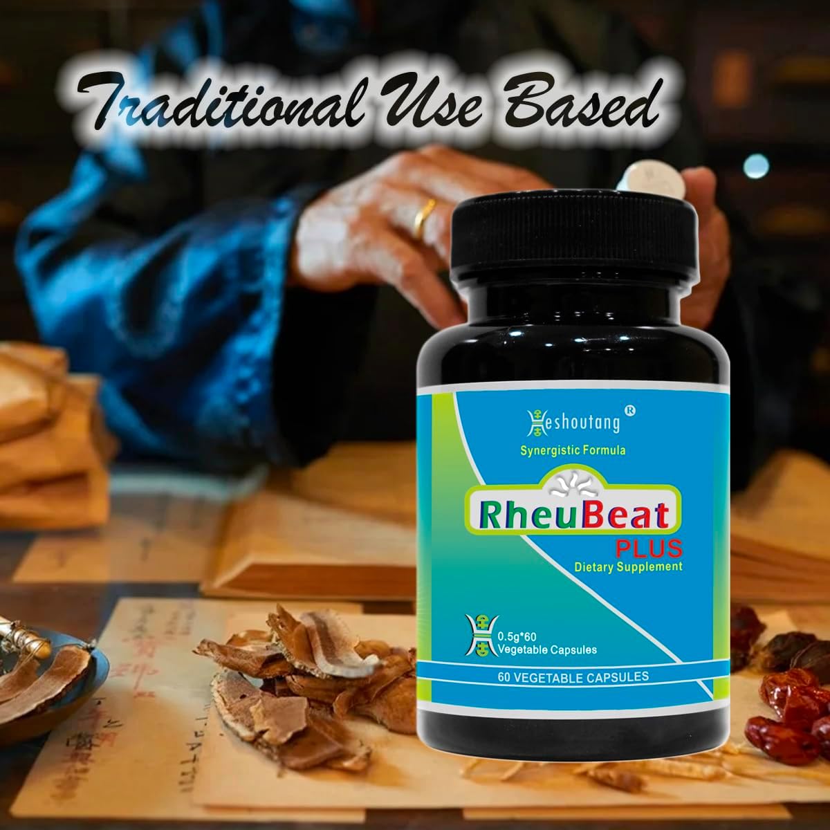 RheuBeatPlus: Herbal Blood Flow Optimizer for Circulation & Pain - Cardiovascular Health - 60 Veg Capsules