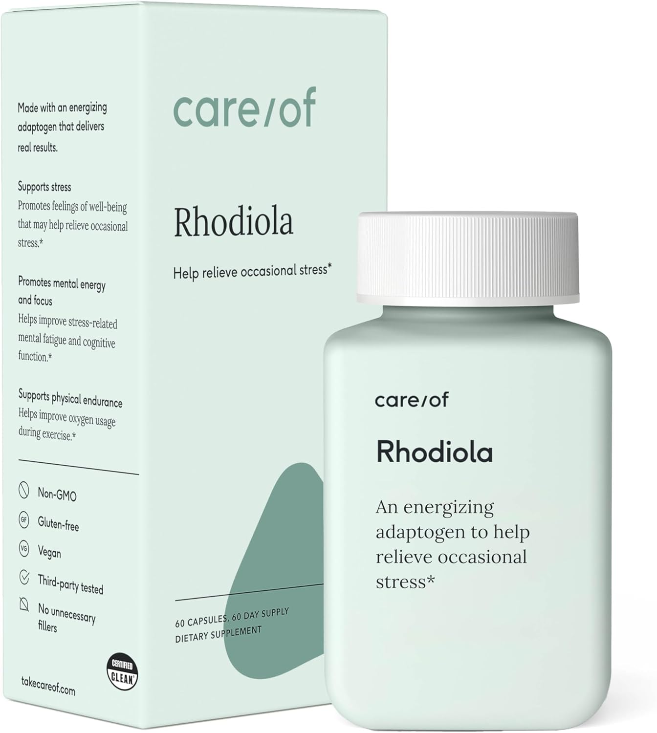 Rhodiola Rosea Supplement for Stress, Brain, Energy Support - 250mg Capsules - Adaptogenic Properties - Gluten Free - 60 Count