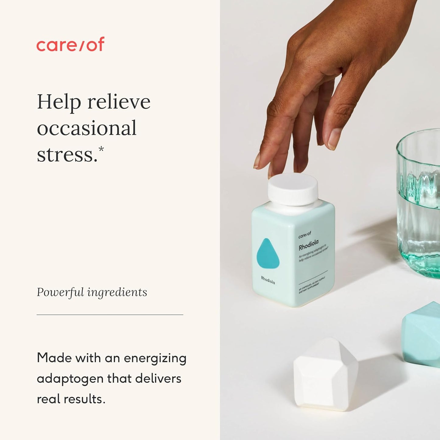 Rhodiola Rosea Supplement for Stress, Brain, Energy Support - 250mg Capsules - Adaptogenic Properties - Gluten Free - 60 Count