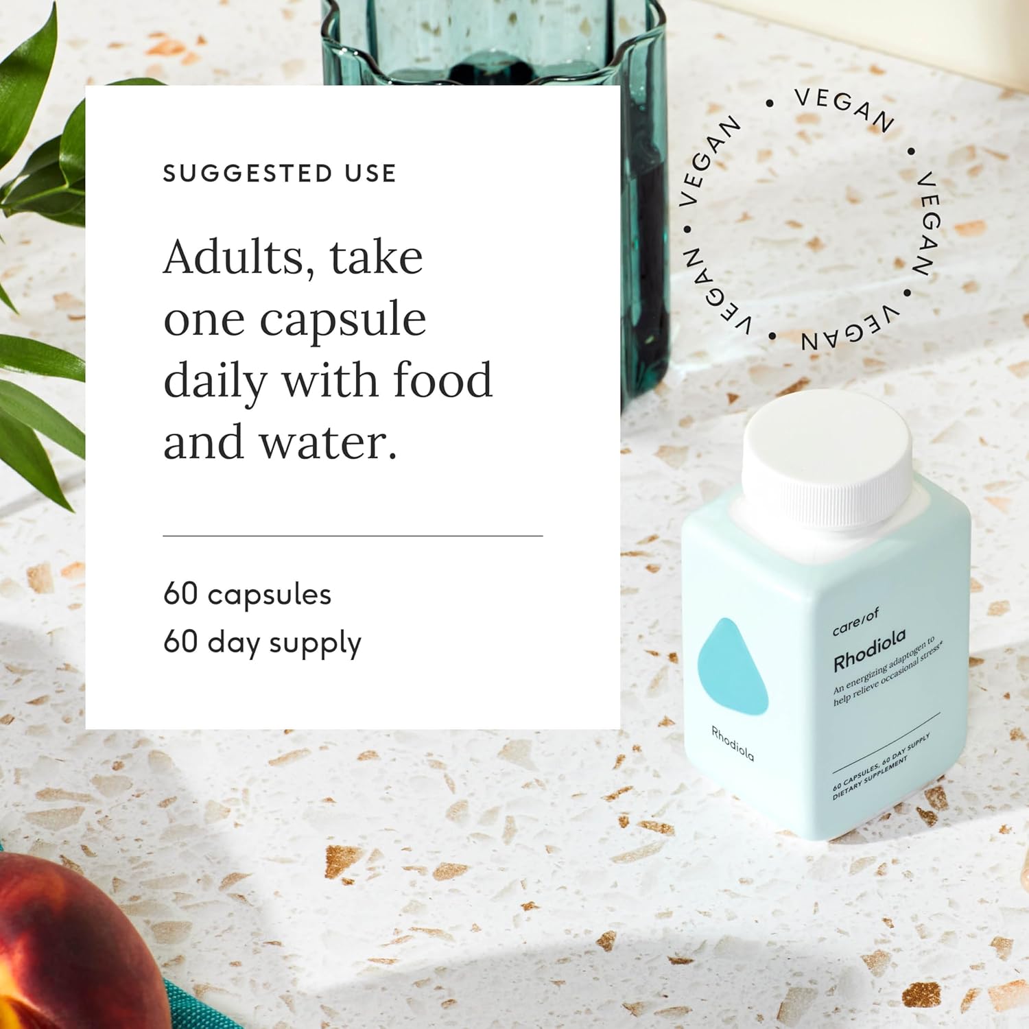 Rhodiola Rosea Supplement for Stress, Brain, Energy Support - 250mg Capsules - Adaptogenic Properties - Gluten Free - 60 Count