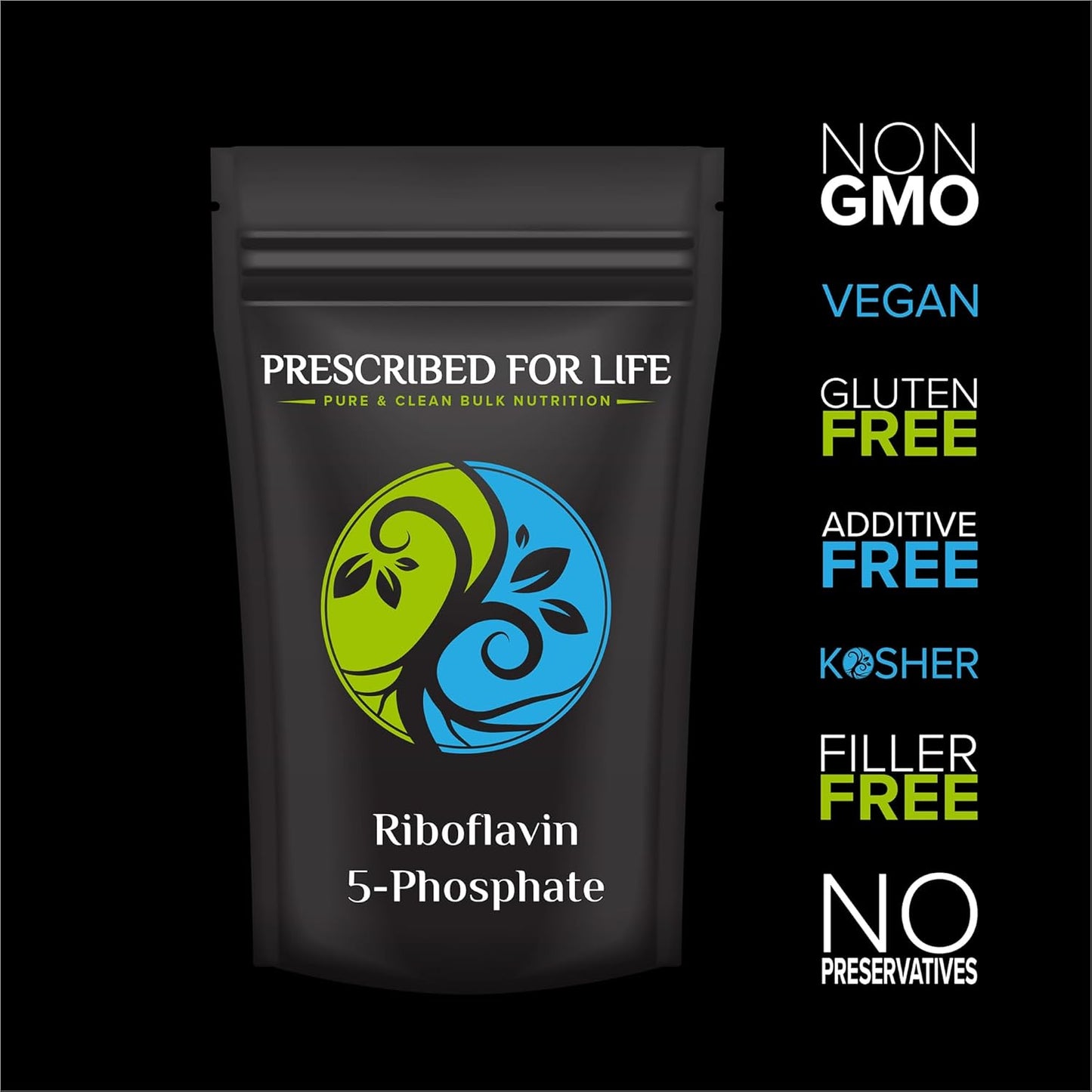 Riboflavin 5 Phosphate Powder - Vegan Vitamin B2 Supplement for Hair, Skin, Nails - Non GMO, Gluten & Soy Free - Kosher - 10kg