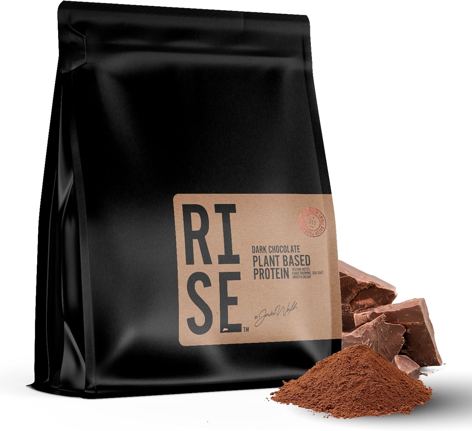 RISE311 Dark Chocolate Plant-Based Protein Powder - 30g Smooth & Creamy Protein for Men & Women, Supports Well-Being, Small Batch - 15 Servings