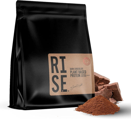 RISE311 Dark Chocolate Plant-Based Protein Powder - 30g Smooth & Creamy Protein for Men & Women, Supports Well-Being, Small Batch - 15 Servings