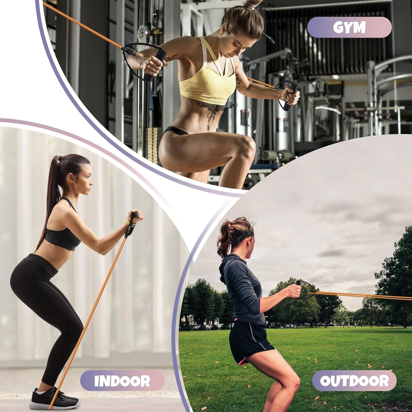 RitFit Single Resistance Exercise Band with Comfortable Handles - Perfect for Physical Therapy, Strength Training, Muscle Toning - Includes Door Anchor and Starter Guide