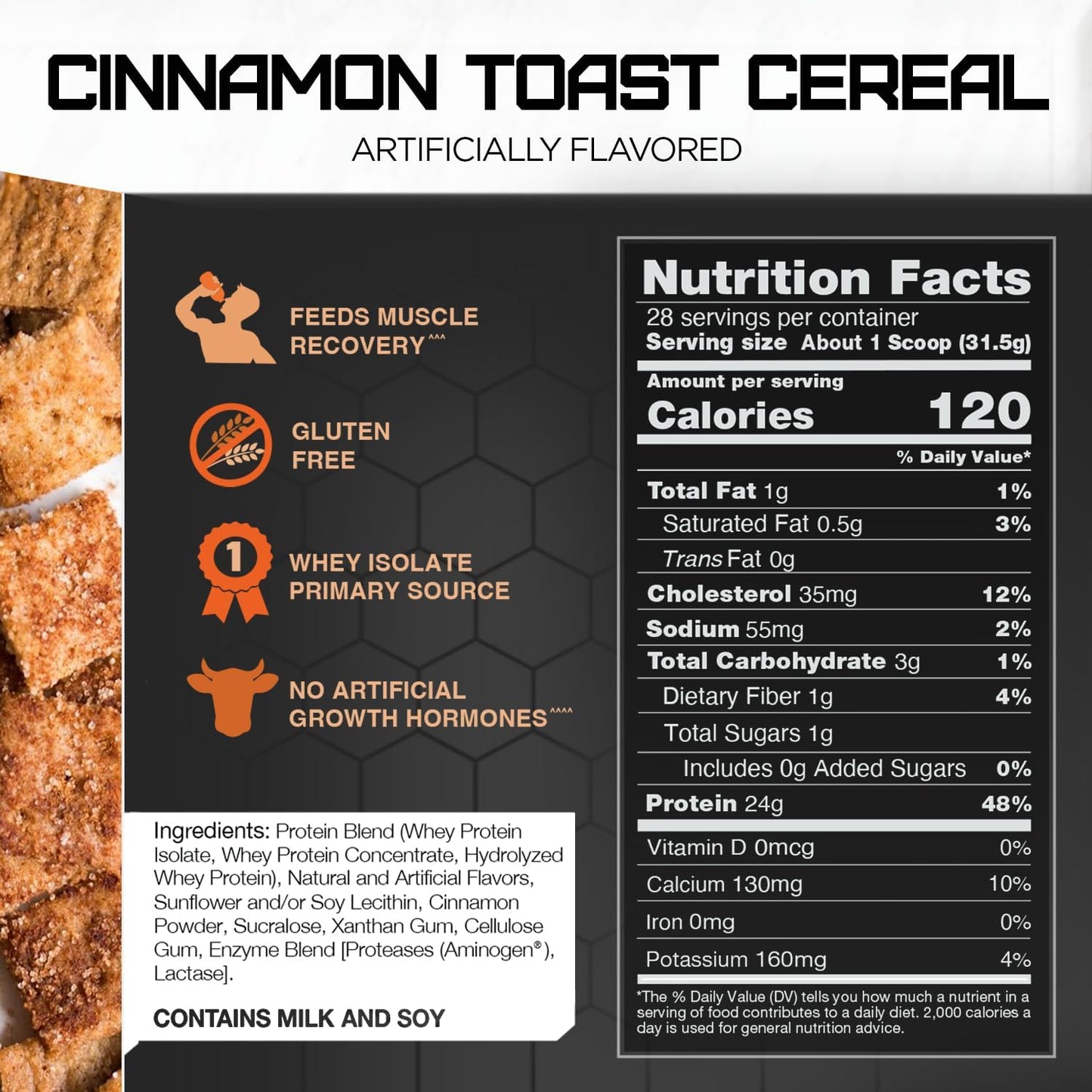 Rival Nutrition Rival Whey Protein Powder - Cinnamon Toast Flavor, 2lbs