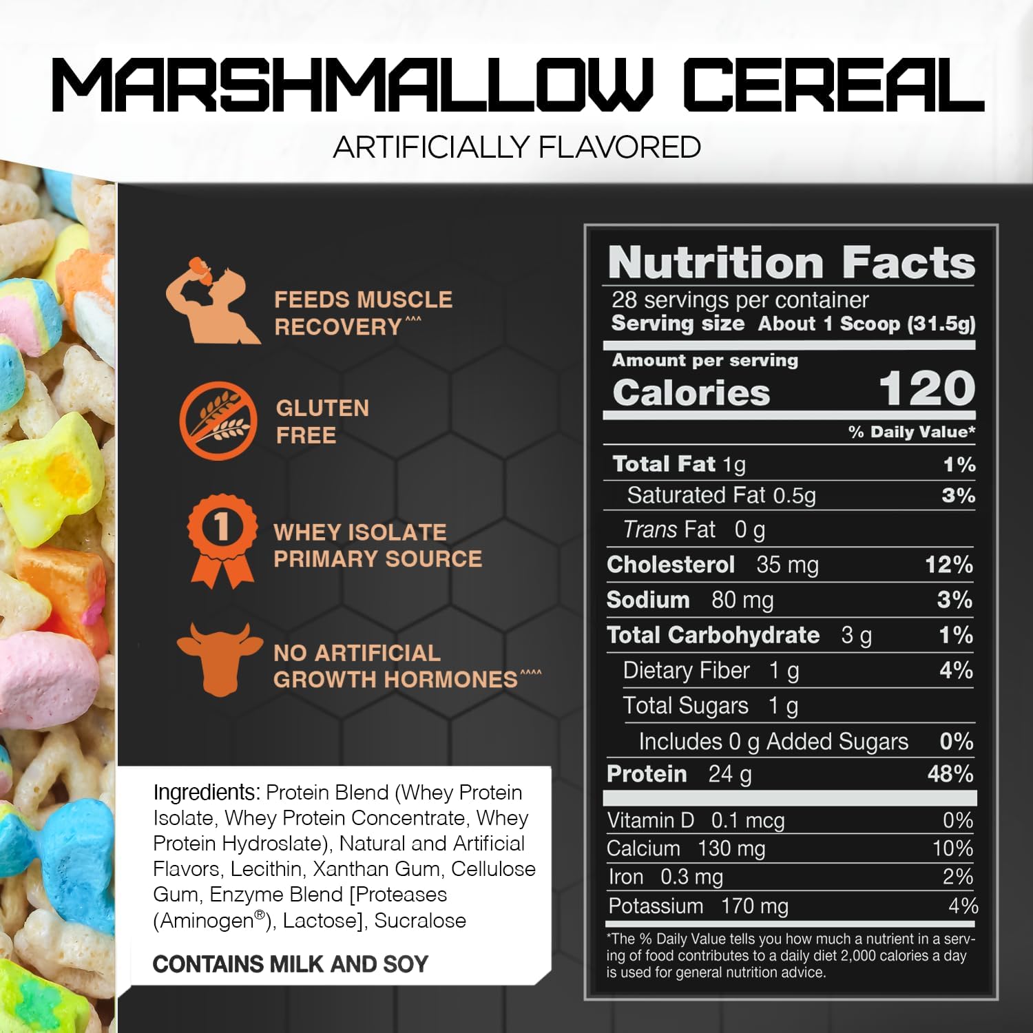 Rival Nutrition Whey Protein Powder - Marshmallow Cereal Flavor, 2lbs.