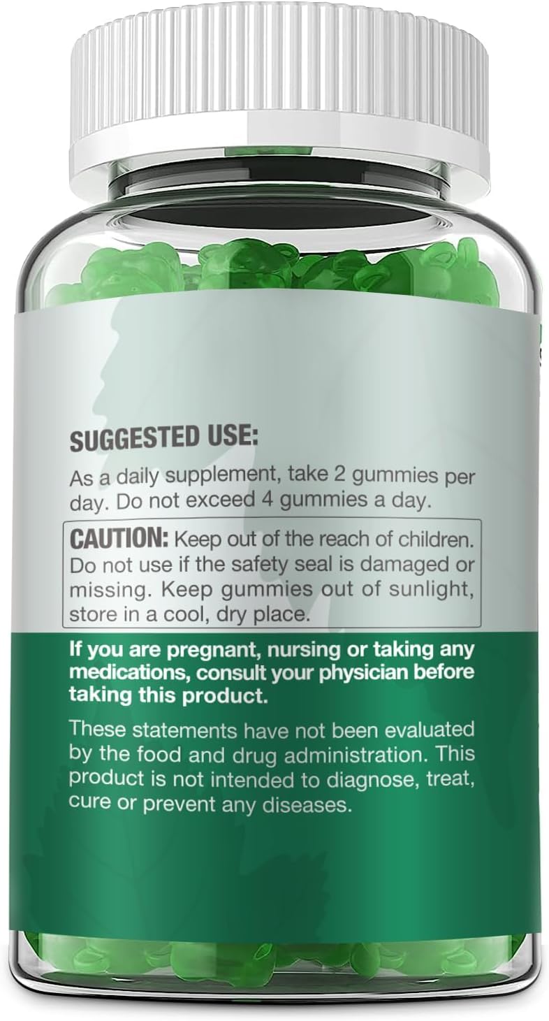 Riyuetian Vegan Chlorophyll Gummies with ACV, Sea Moss, Elderberry, Echinacea - Energy Boost, Immune Support, Natural Deodorant - 60 Gummies