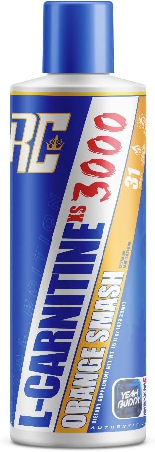 Ronnie Coleman L-Carnitine XS 3000 Liquid - Amino Acid Metabolism Support for Lean Muscle Strength - Orange Smash 16 Oz