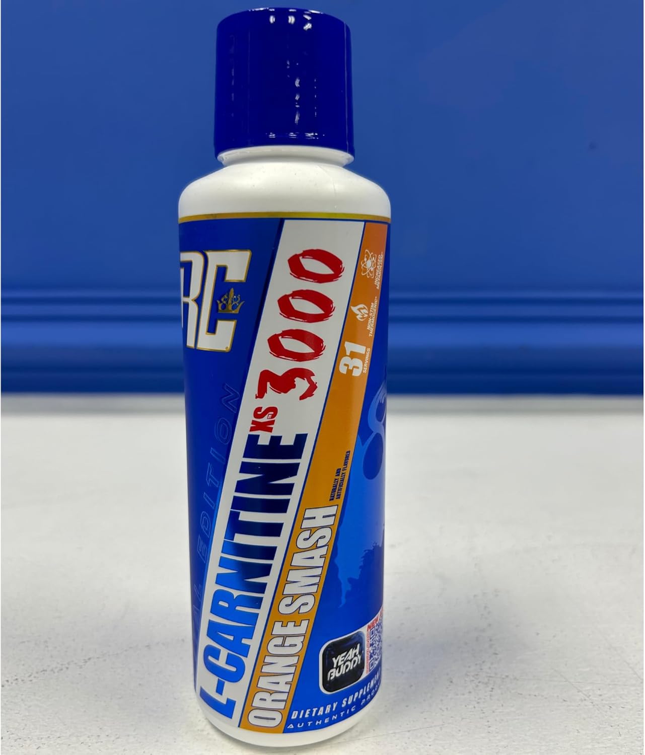 Ronnie Coleman L-Carnitine XS 3000 Liquid - Amino Acid Metabolism Support for Lean Muscle Strength - Orange Smash 16 Oz