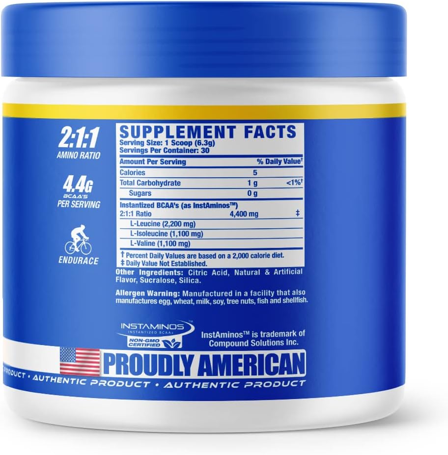 Ronnie Coleman Signature Series BCAA XS Powder Tropical Punch Flavor - Post Workout Recovery Drink with EAAs, BCAAs for Men and Women, Sugar Free - 30 Servings