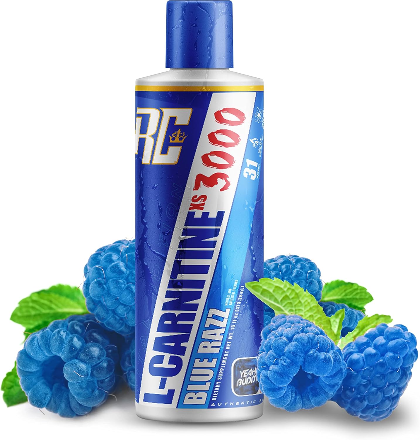 Ronnie Coleman Signature Series L-Carnitine XS 3000 Liquid - Blue Razz Flavor - Supports Amino Acids Metabolism and Lean Muscle Strength - Stimulant Free - Sugar Free - Zero Carbs - 16 Oz