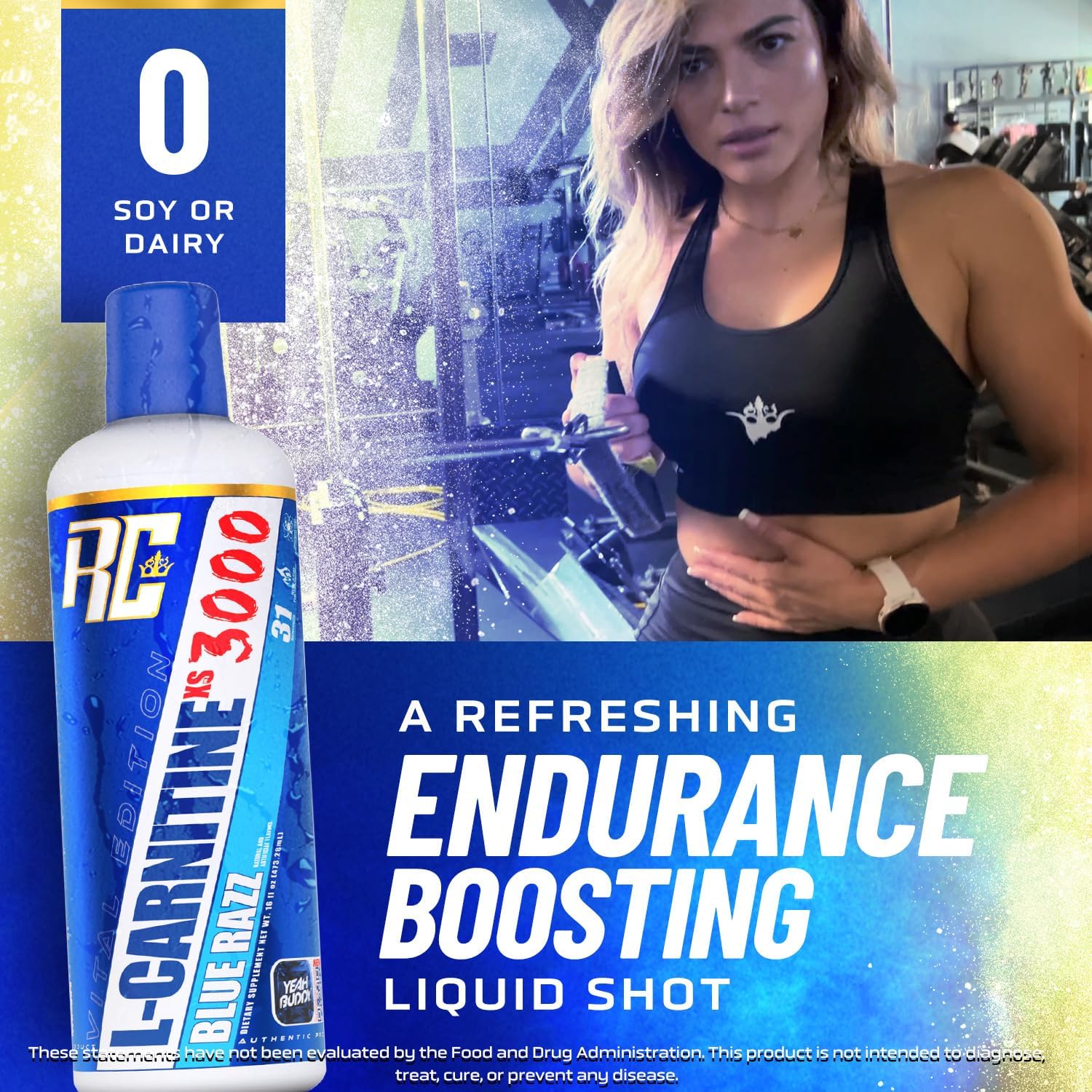 Ronnie Coleman Signature Series L-Carnitine XS 3000 Liquid - Blue Razz Flavor - Supports Amino Acids Metabolism and Lean Muscle Strength - Stimulant Free - Sugar Free - Zero Carbs - 16 Oz