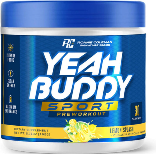Ronnie Coleman Signature Series Pre Workout Powder for Women & Men, Energy Support with Amino Acid Beta Alanine, L Citrulline, Caffeine - Lemon Splash