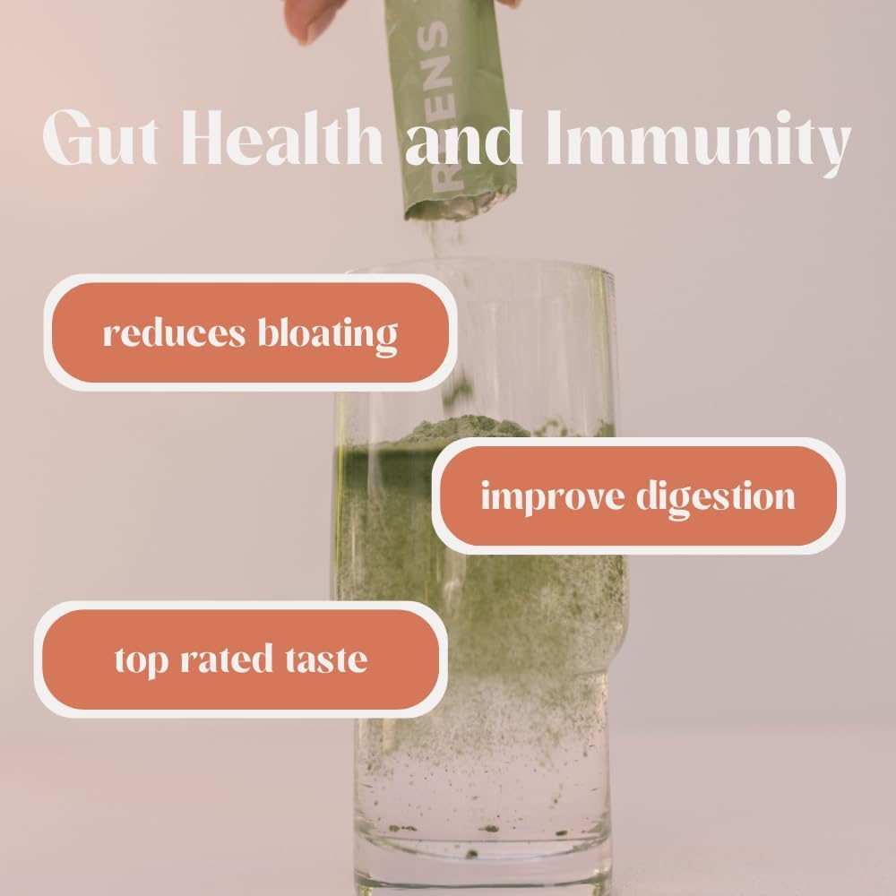 Rookie Wellness LLC Peach Mango Greens Superfood Powder Drink with Digestive Enzymes - Mood and Immune Support (30 Servings)