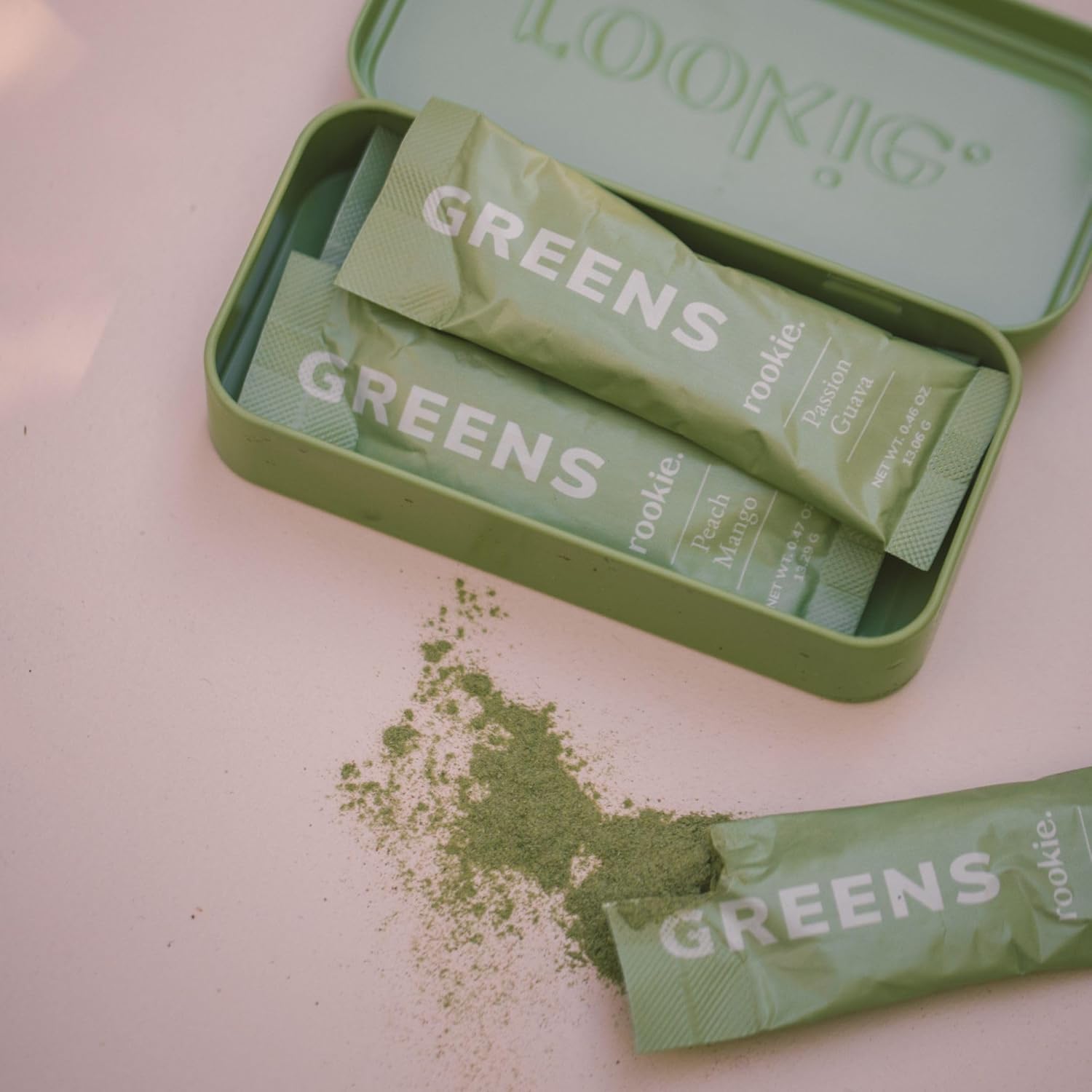 Rookie Wellness LLC Peach Mango Greens Superfood Powder Drink with Digestive Enzymes - Mood and Immune Support (30 Servings)