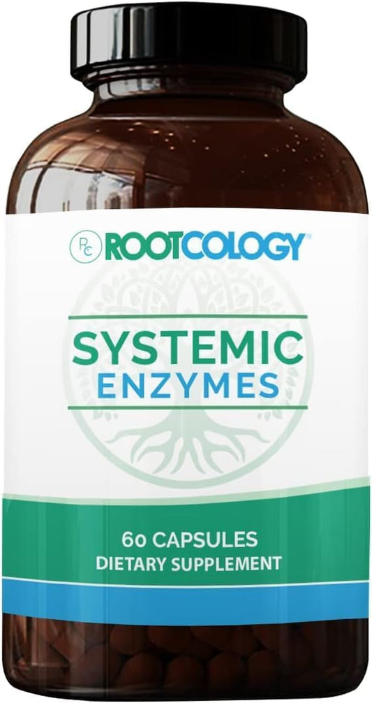 Rootcology Systemic Enzymes with Turmeric and Ginger Extract - Natural Support for Tissue Repair - 60 Capsules by Dr. Izabella Wentz